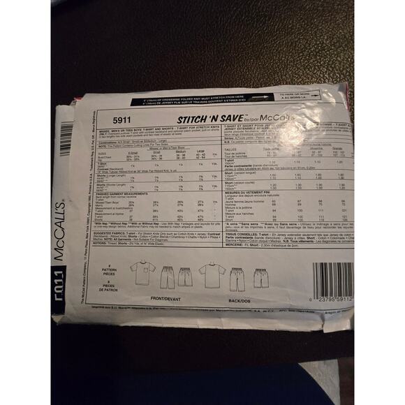 McCalls 80s Vintage Pattern 5911 uncut - Picture 2 of 2